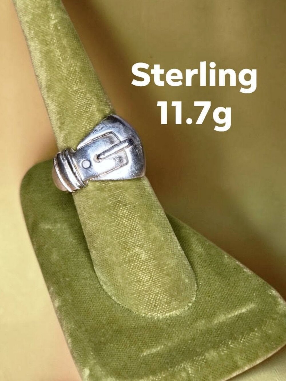 Vintage Sterling Silver Western Belt Buckle Statement Ring - Size 7